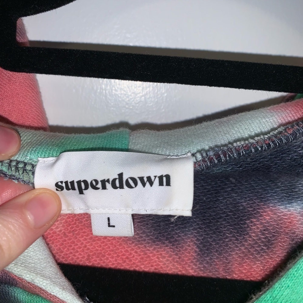 Superdown Revolve Tie Dye Cropped Sweatshirt - image 3